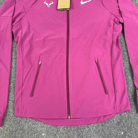 Nike Court Dri-Fit Rafa Nadal Men's Size S Full Zip Jacket Sangria Tennis NWT - Picture 3 of 9